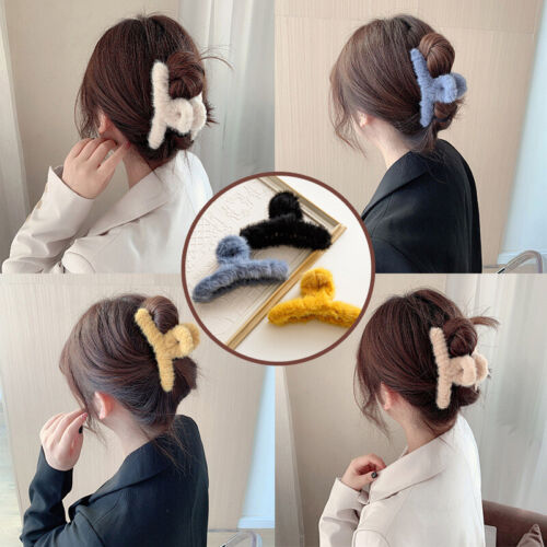 Women's Hair Claws Faux Rabbit Fur Plush Hair Claw Hairpin Head Clips Jewelry ❉ - Picture 1 of 20