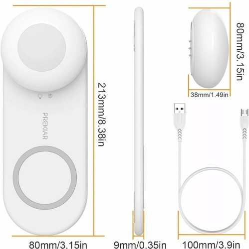 QI Wireless Charger With Dimmable Magnetic Portable Light 600mAh Rechargeable - Picture 8 of 9