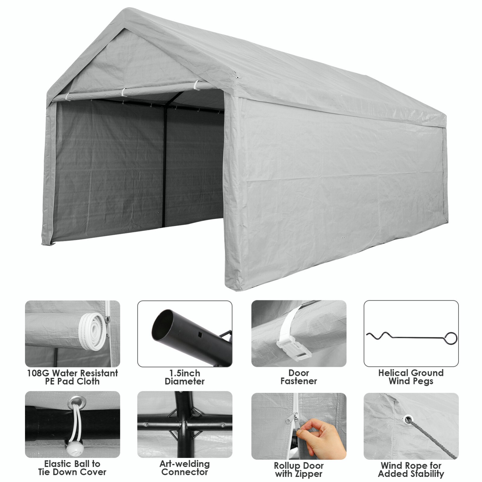 10x20 Carport Canopy Carport Shelter Garage Heavy Duty Outdoor Party