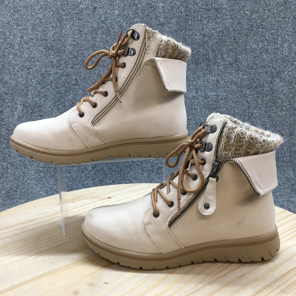 Botas de montaña Cliff by White para mujer 8 M Hope Hiker beige con cordones cremallera redondas Foto 2 de 4