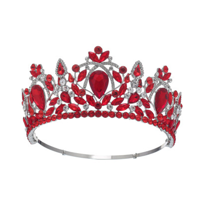 7.2cm Tall Crystal Tiara Crown Wedding Queen Princess Prom Adjustable For Women