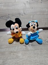 2 Vintage 1984 Walt Disney Mickey's Christmas Carol Plush Mickey Minnie Mouse