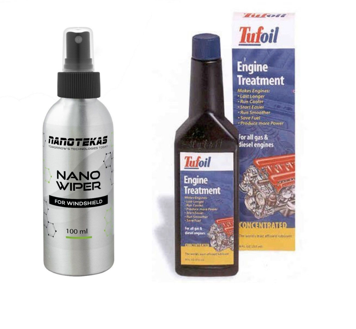 Tufoil Engine Treatment 237 ml oil additive Lubricant Car & Nano Wiper For Glass