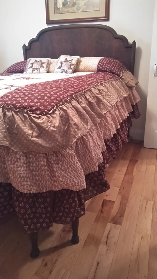 Colcha vintage tamaño doble, patrón estrella hecha a mano Foto 3 de 4