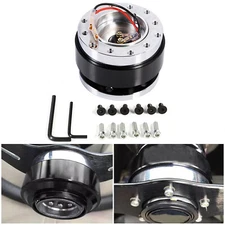 Universal Car Steering Wheel Quick Release Hub Adapter Snap Off Boss Kit Black