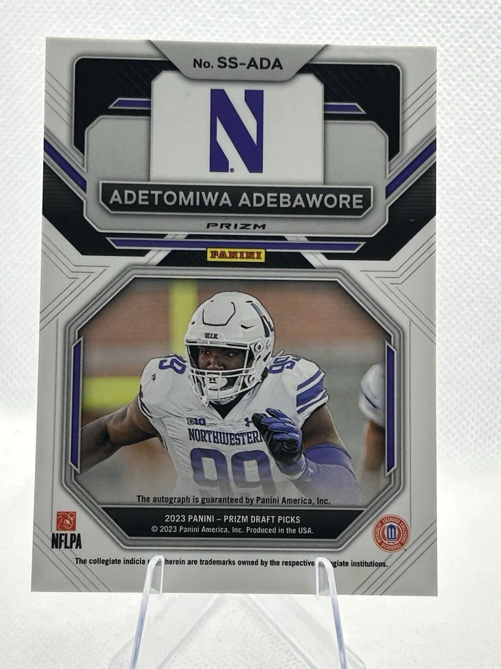 2023 PRIZM DRAFT YELLOW SENSATIONAL AUTO ADETOMIWA ADEBAWORE NORTHWESTERN - Image 2 of 2