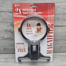 Carson Hand Free Magnifier 4X BiFocal Spot Lens 2X Power Crafting Sewing Reading