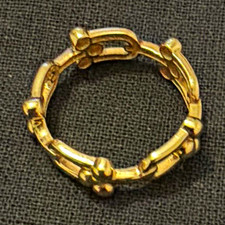 Gold Tone Chain Link Band Ring Size 7 Yellow Gold 900 No Stone Round
