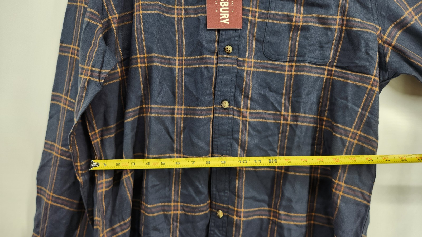 Alesbury Men's Indigo XL Short Essential Brushed Twill Shirt NWT Pockets thumbnail 9