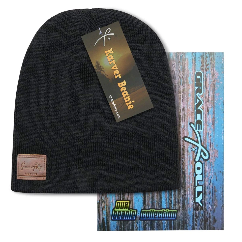 Gorro de punto para hombre o mujer negro Foto 2 de 3