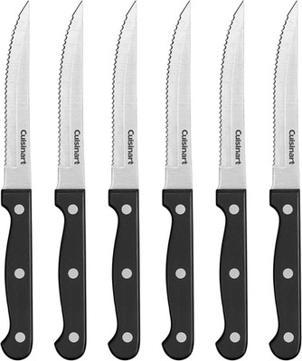 Cuisinart Knife Set, 6Pc Steak Knife Set with Steel Blades for Precise Cutting,