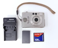 Working Canon Powershot S200 Silver Digital Camera Battery Charger Compact Flash