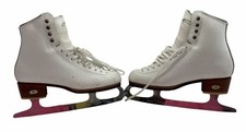 Vtg Riedell Figure Skating Sz 6 Ladies White Leather MK Professional Blades