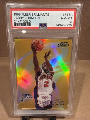 1998 Fleer Brilliants #64TG Larry Johnson 24KT Gold /24 PSA 8 Pop 3 None Higher