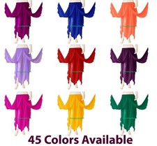 8 Petal Slit Skirts Belly Dance Chiffon Gypsy Tribal Tinkerbell Panel | 45 color