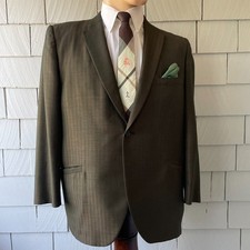 60s Vintage Bespoke Copper Green Black Changeable Weave Mens Jacket Size 42S