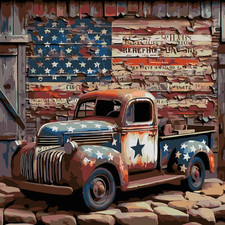 Vintage Truck Paint by Numbers Kit for Adults on Canvas,Diy Easy Adult Paint by