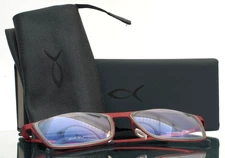 BLACKFIN BF793 Bremen 661 Red Grey Mens Rectangle Eyeglasses 52-18-145 B:35