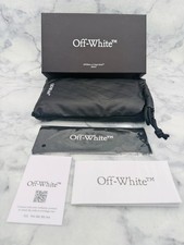 Off-White Sunglasses Case Set, Black Boxed, Padded Drawstring Bag,Cleaning Cloth