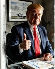 President Donald Trump Patriotic MAGA  Oil Paint Style AI Generated 8X10 Print