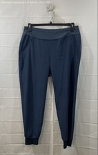 Adidas Women's Navy Blue Athletic Training Jogger Pants Zipper Pockets Sz L