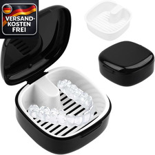 Zahnbissdose mit Siebeinsatz Tragbare Aufbewahrungsbox für Prothesen und Spangen