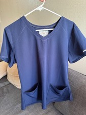 Skechers by Barco Women's Navy Blue Vitality V-Neck Scrub Top Size Large