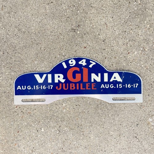 1947 Virginia GI Jubilee License Plate Topper Auto US Army Air Force World WII