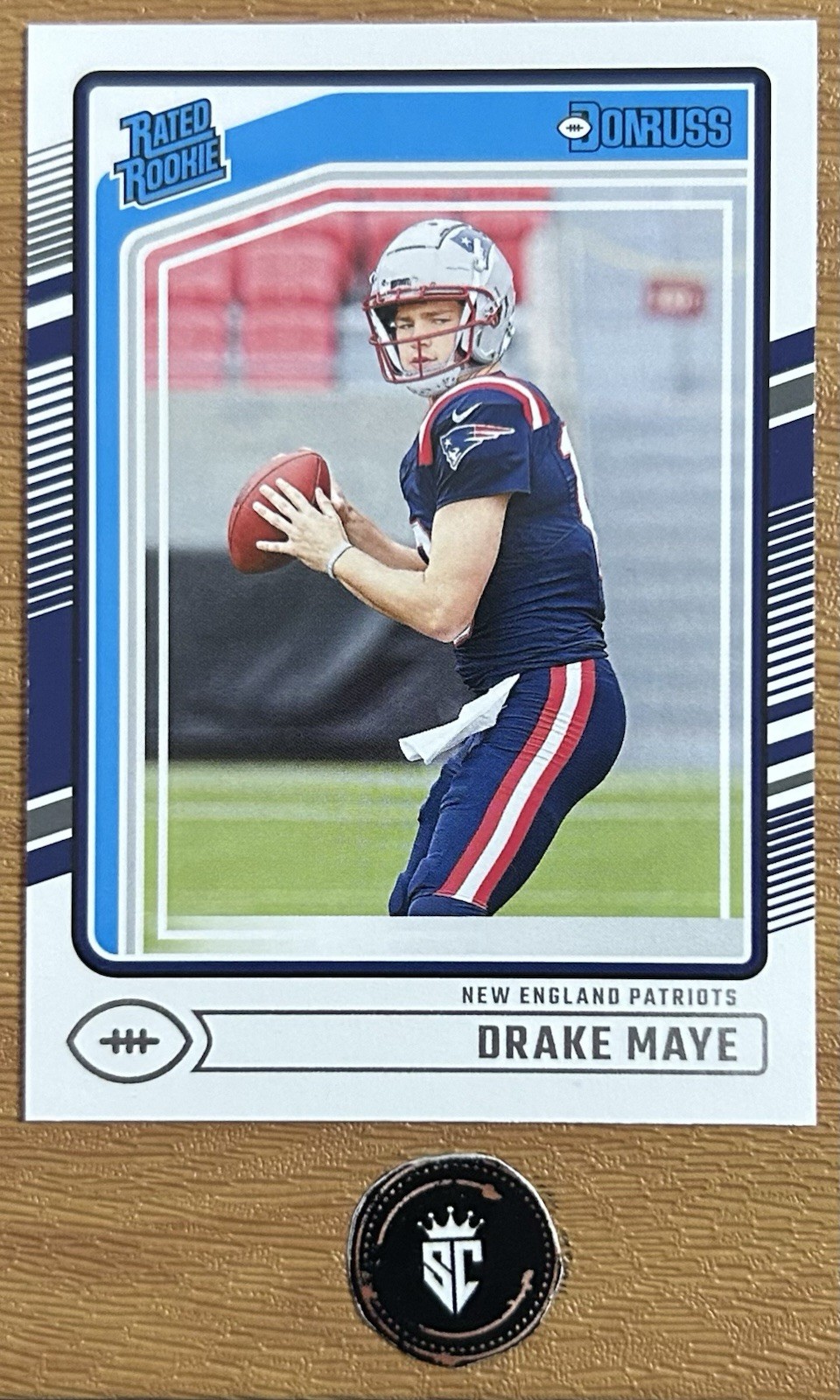 Drake Maye 2024 Panini Donruss Base Set Rated Rookie #379 New England Patriots