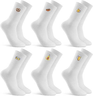 Tennissocken Herren 39-42 mit Bier Brezel Bratwurst Motiven Baumwolle