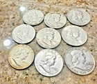 9‑Coin Franklin Half Dollar Lot 1948–1962 – 90% Silver – Estate Collection