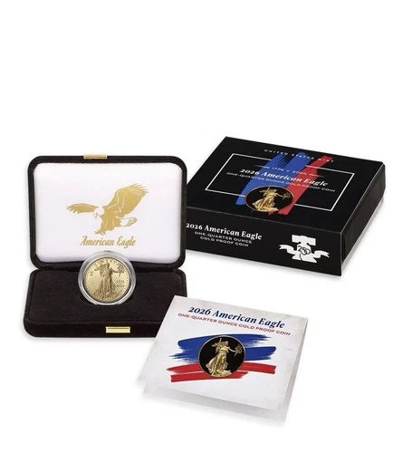 1776-2026-W Semiquincentennial 1/4 oz Proof Gold Eagle w/Box & COA In Hand Ready
