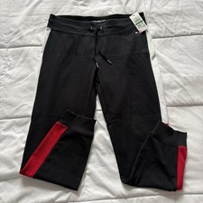 NWT Tommy Hilfiger Sport Side-Striped Jogger Sweatpants Womens Large Black
