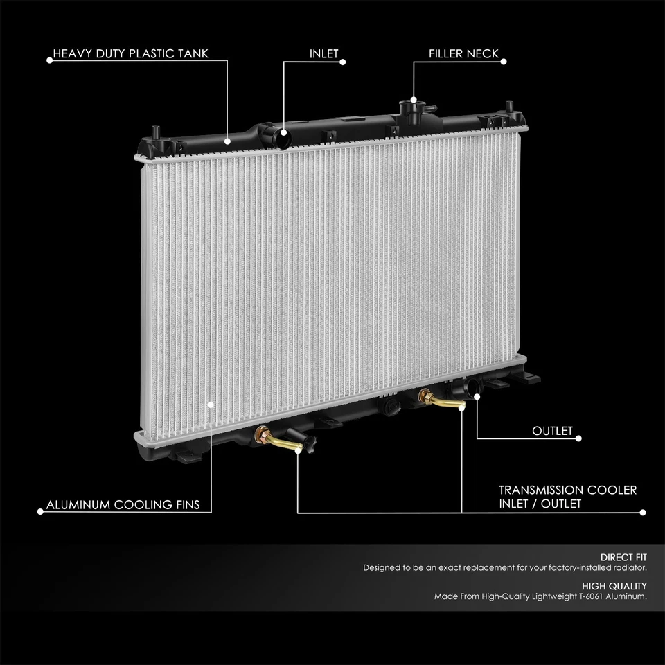 PARA 02-06 HONDA CRV AT/ELEMENT ESTILO OE NÚCLEO ALUMINIO RADIADOR REFRIGERACIÓN DPI 2443 Foto 2 de 4