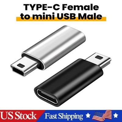 USB C To Mini USB 2.0 Adapter Type C Female Male Convert Connector New