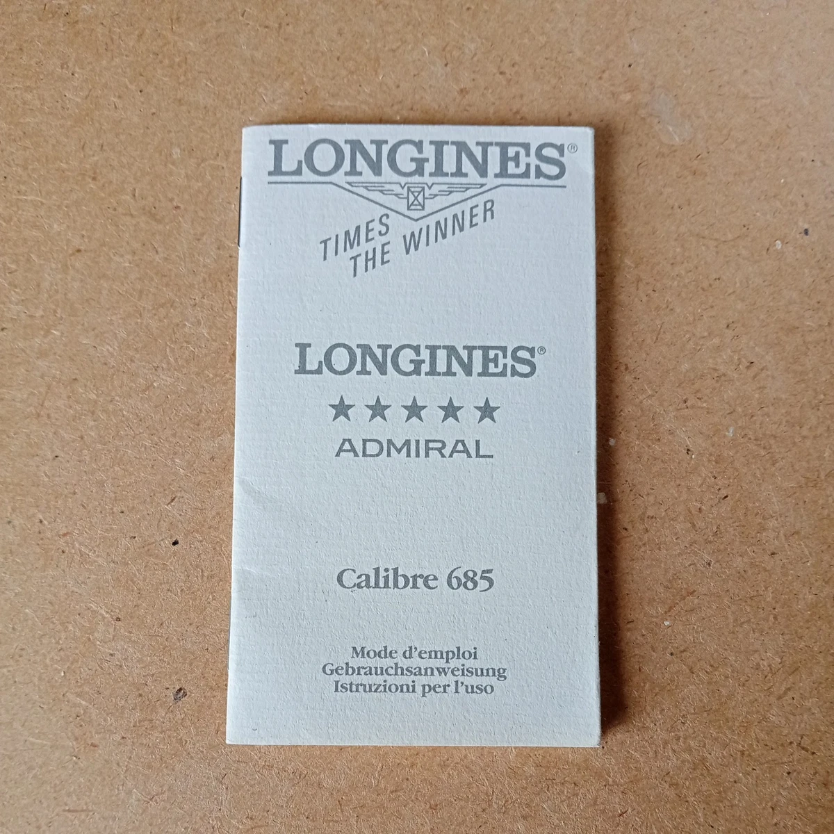 Longines ALMIRAL Cal. 685, folleto de instrucciones - folleto de instrucciones antiguo