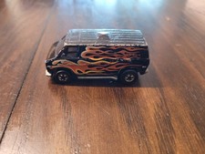 Vintage Hot Wheels Blackwall 1974 Super Van Hong Kong Black w Flames