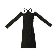 Urban Outfitters Cold Sleeve Halter Neck Ribbed Knit Dress Size Medium Bodycon