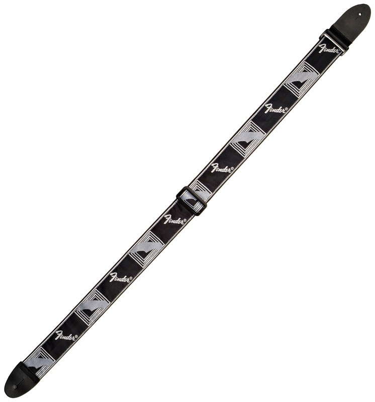 Fender 2 inch Monogrammed Guitar Strap, Black,Light Grey,Dark Grey (NEW)