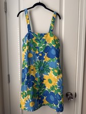 J Crew Shift Dress Morning Floral Lyocell Linen Sleeveless Size 4