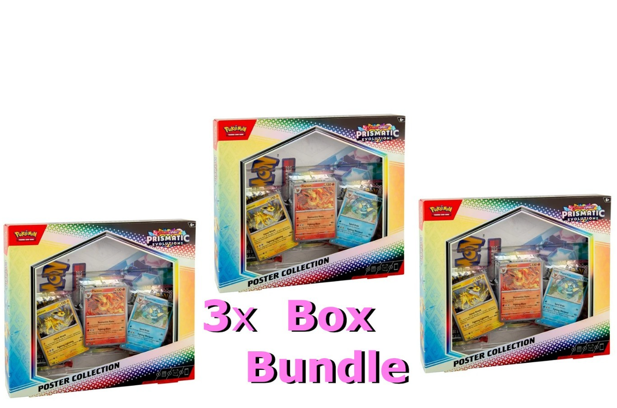 プリズマティックエボリューション ポスターBOX 3x BOXES) Pokemon Prismatic Evolutions Poster Collection Booster