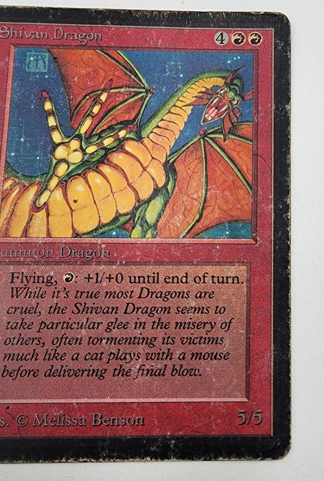 Magic the Gathering Shivan Dragon Beta Card Highly Played 1993 - Image 4 of 4
