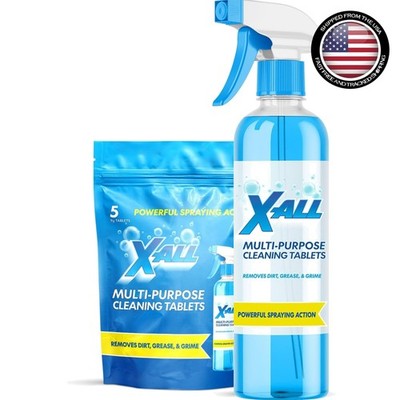 X-ALL Multi-Purpose Cleaner - Spray Bottle and 5x Cleaning Tablets - Cleaner for