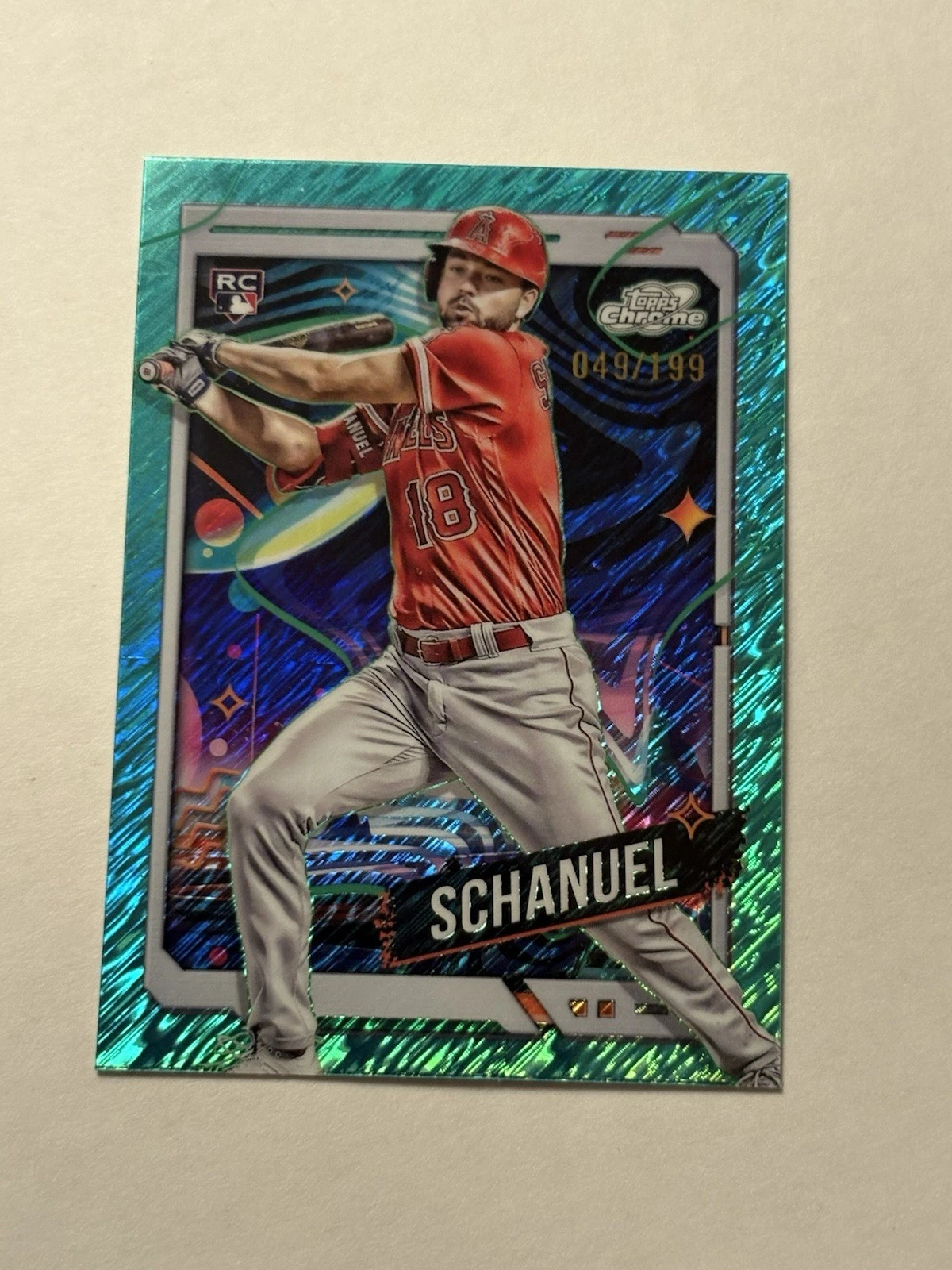 2024 Topps Cosmic Chrome Nolan Schanuel #93 Aqua Equinox Refractor /199