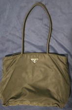 PRADA Black Tote Shoulder Bag Zip Closure Logo Accent Inner Pockets Women