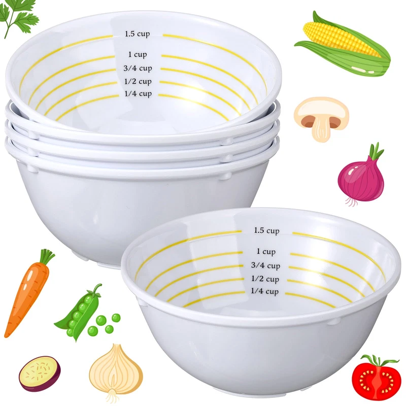 Nuogo 4 Pcs Portion Control Bowl Measuring Bowls Food Measuring Cups Portion