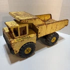 Mighty Tonka Dump Truck XMB-975 Yellow Pressed Steel Metal Rusty Toy Vintage 70s