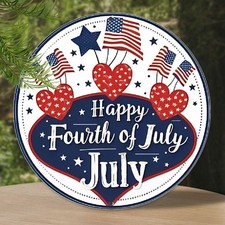 Happy Fourth of July Aluminum Poster Tin Metal Signs Home D cor 8x8