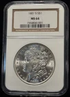 NGC MS64 1881-S United States Morgan One Dollar Silver Coin S$1-001