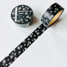 Masking Tape Flower Watercolor 4 15mm x 5m - MIND WAVE Masking Tape for Journal